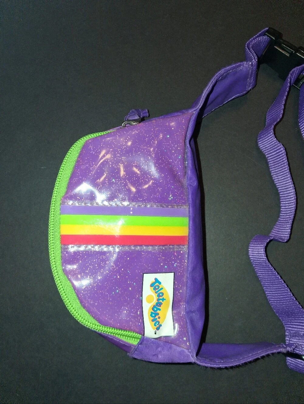 RARE!!! HTF Vintage Teletubbies Purple Fanny Pack Belt Bag